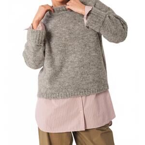 NEW INDI & COLD mockneck sweater in grey